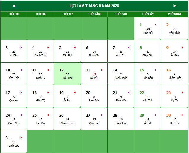 LỊCH ÂM Tháng 6 2026 mới nhất? Xem lịch âm hôm nay ở đâu? Chi tiết lịch âm dương 2026?