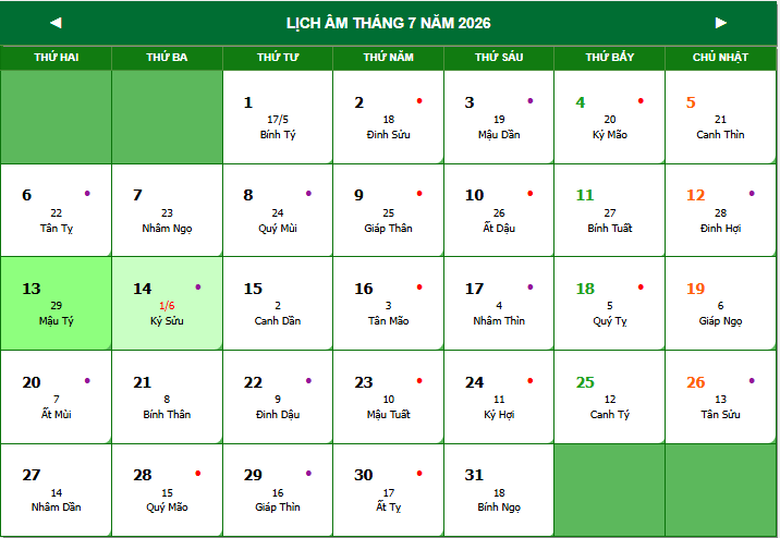 LỊCH ÂM Tháng 6 2026 mới nhất? Xem lịch âm hôm nay ở đâu? Chi tiết lịch âm dương 2026?