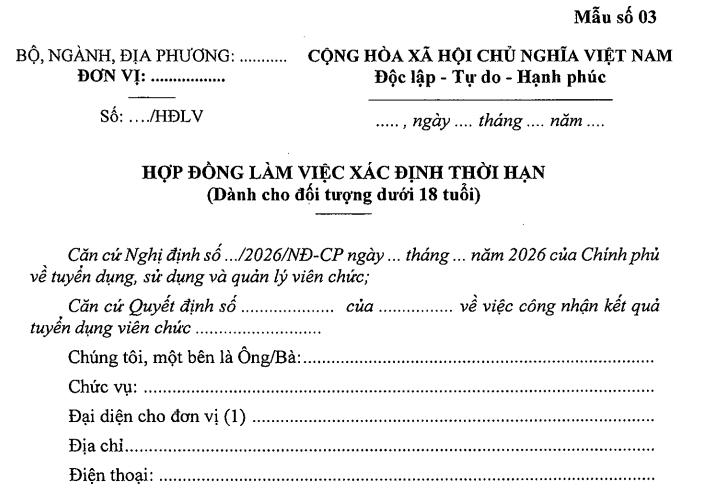 PHỤ LỤC Nghị định 259 2026 NĐ CP Tuyển dụng, sử dụng, quản lý viên chức mới nhất 2026