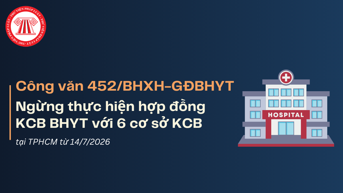 Công văn 452: Ngừng thực hiện hợp đồng KCB BHYT với 6 cơ sở KCB tại TPHCM từ 14/7/2026 chi tiết thế nào?