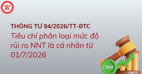 Tiêu chí phân loại mức độ rủi ro người nộp thuế là cá nhân từ 01/7/2026 theo phụ lục 3 Thông tư 94 2026 TT BTC