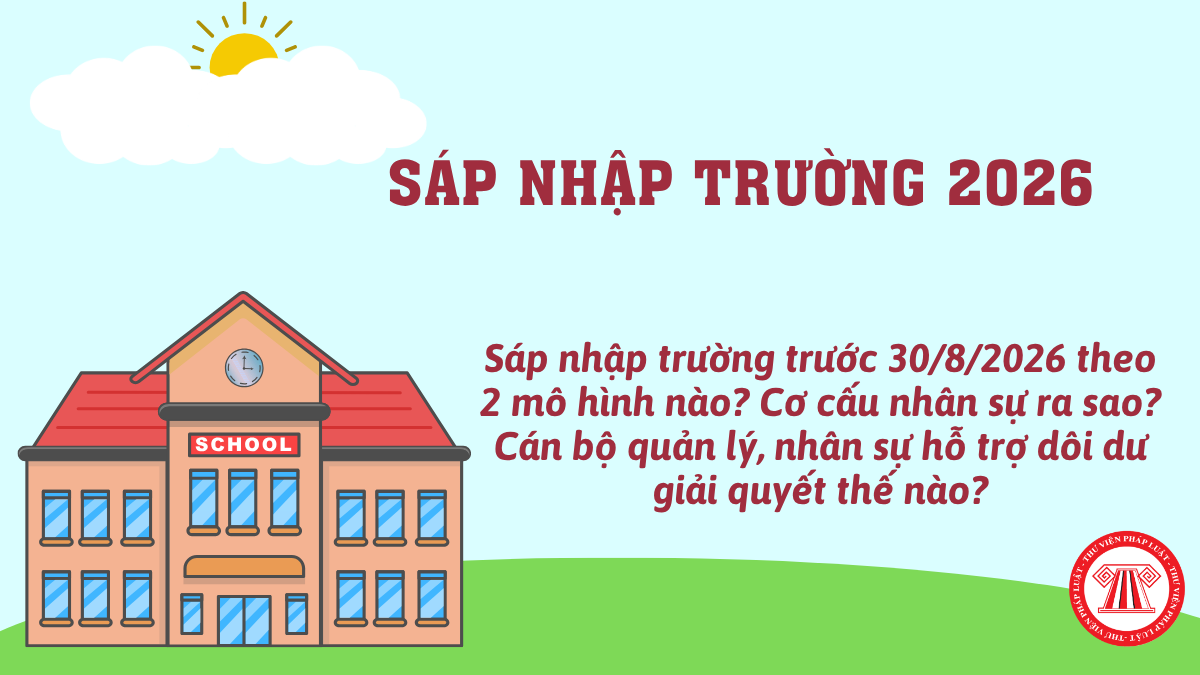 SÁP NHẬP TRƯỜNG trước 30/8/2026 theo 2 mô hình nào? Cơ cấu nhân sự ra sao? Cán bộ quản lý, nhân sự hỗ trợ dôi dư giải quyết thế nào?