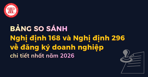 Bảng so sánh Nghị định 168 và Nghị định 296 về đăng ký doanh nghiệp chi tiết nhất năm 2026?