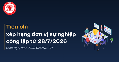 Tiêu chí xếp hạng đơn vị sự nghiệp công lập mới nhất từ 28/7/2026
