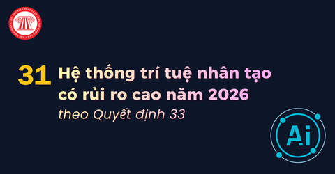 Danh mục 31 hệ thống trí tuệ nhân tạo có rủi ro cao năm 2026 theo Quyết định 33/2026/QĐ-TTg chi tiết?