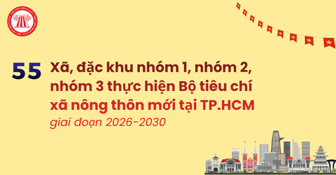 Danh sách 55 xã, đặc khu nhóm 1, nhóm 2, nhóm 3 thực hiện Bộ tiêu chí xã nông thôn mới tại TP.HCM giai đoạn 2026-2030