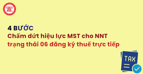 Hướng dẫn 4 bước chấm dứt hiệu lực MST cho người nộp thuế trạng thai 06 đăng ký thuế trực tiếp ra sao?