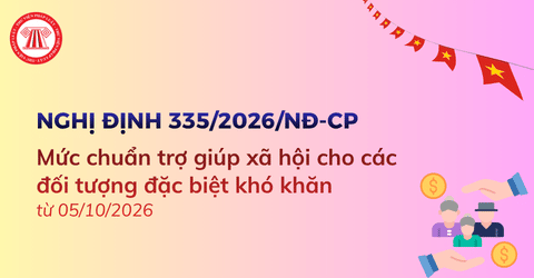 Mức chuẩn trợ giúp xã hội cho các đối tượng đặc biệt khó khăn từ 05/10/2026 là bao nhiêu?