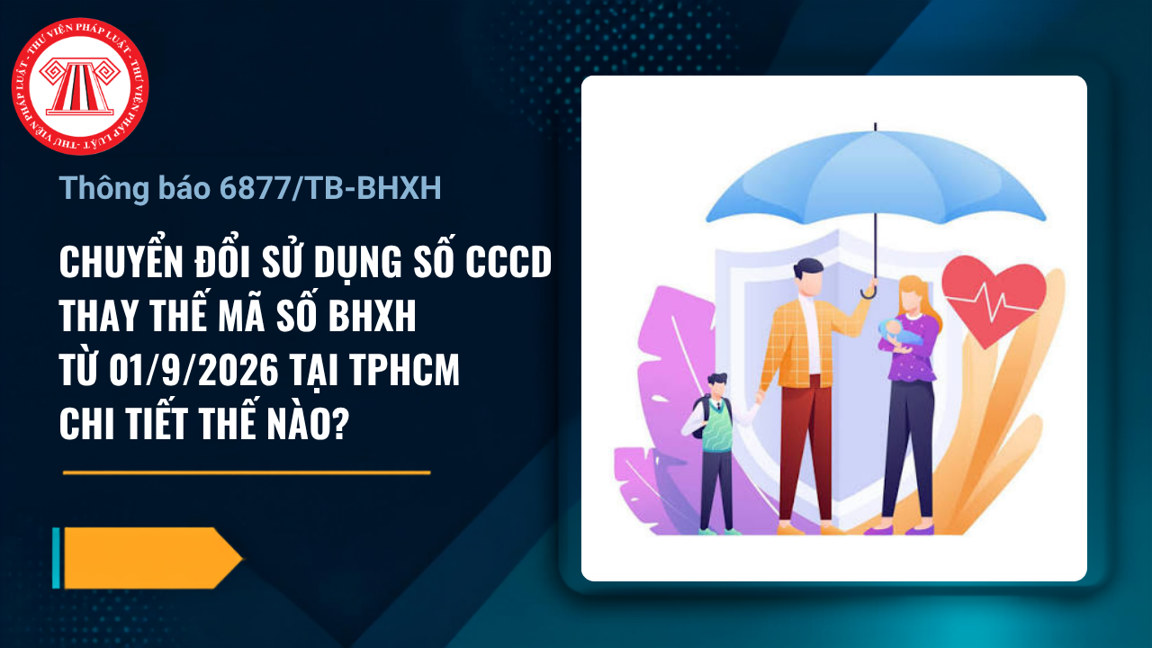 Thông báo 6877 TB BHXH chuyển đổi sử dụng số CCCD thay thế mã số BHXH từ 01/9/2026 tại TPHCM chi tiết thế nào?