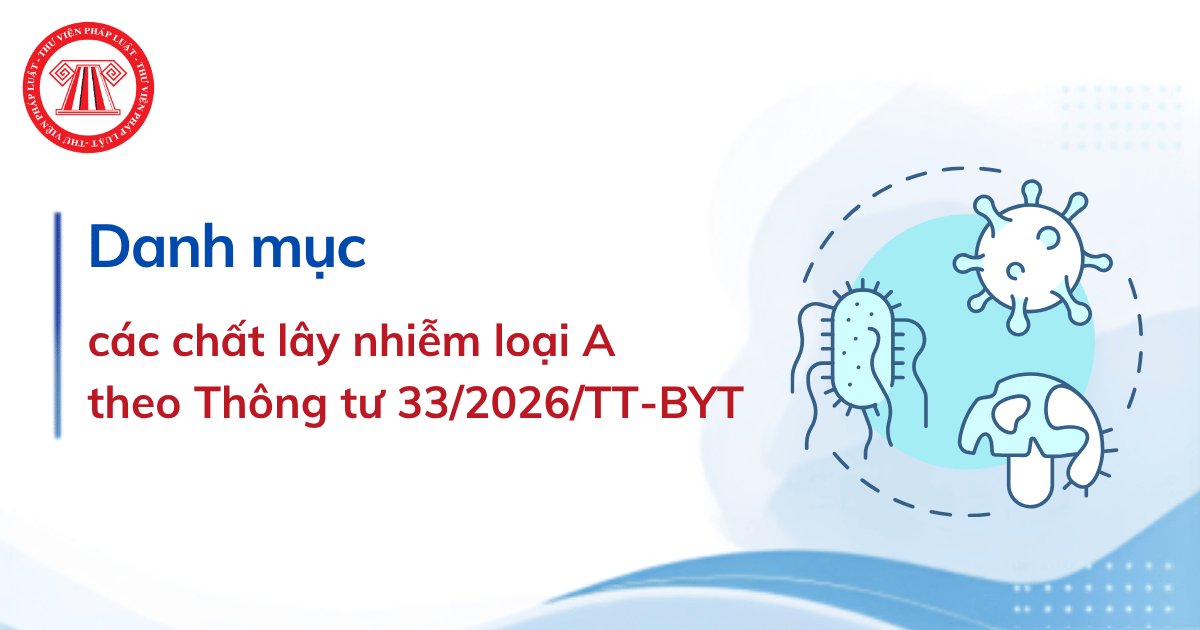 TOÀN BỘ Danh mục các chất lây nhiễm loại A theo Thông tư 33 2026 TT BYT
