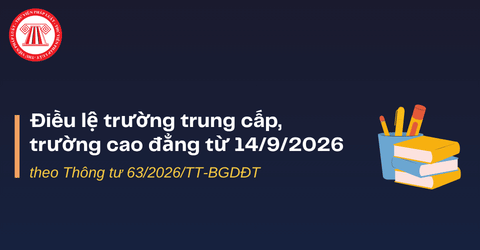 Điều lệ trường trung cấp, trường cao đẳng từ 14/9/2026 theo Thông tư 63/2026/TT-BGDĐT gồm những nội dung gì?