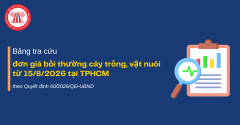 Bảng tra cứu đơn giá bồi thường cây trồng, vật nuôi từ 15/8/2026 tại TPHCM theo Quyết định 60/2026/QĐ-UBND