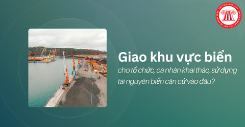 Giao khu vực biển cho tổ chức, cá nhân khai thác, sử dụng tài nguyên biển căn cứ vào đâu?