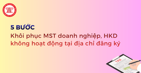 5 bước khôi phục mã số thuế doanh nghiệp, hộ kinh doanh không hoạt động tại địa chỉ đăng ký chi tiết?
