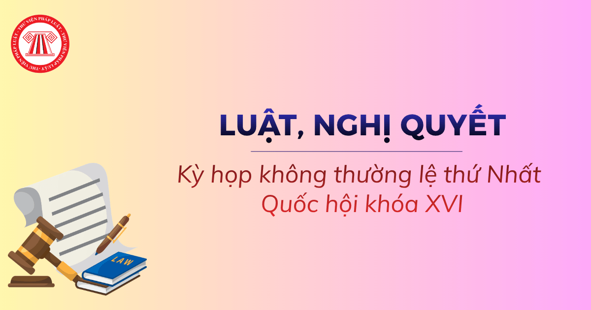 Danh sách các luật, nghị quyết được thông qua tại Kỳ họp không thường lệ thứ Nhất Quốc hội khóa XVI chi tiết?