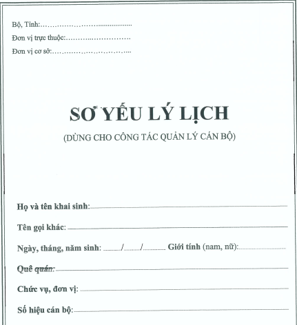 TẢI MẪU SYLL-2c/TW-2026 Mẫu Sơ yếu lý lịch cán bộ? Cách viết sơ yếu lý lịch cán bộ mẫu SYLL-2c/TW-2026?