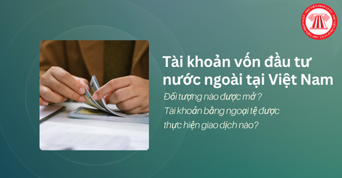Đối tượng nào được mở tài khoản vốn đầu tư nước ngoài tại Việt Nam? Tài khoản vốn đầu tư bằng ngoại tệ được dùng để thực hiện giao dịch nào?
