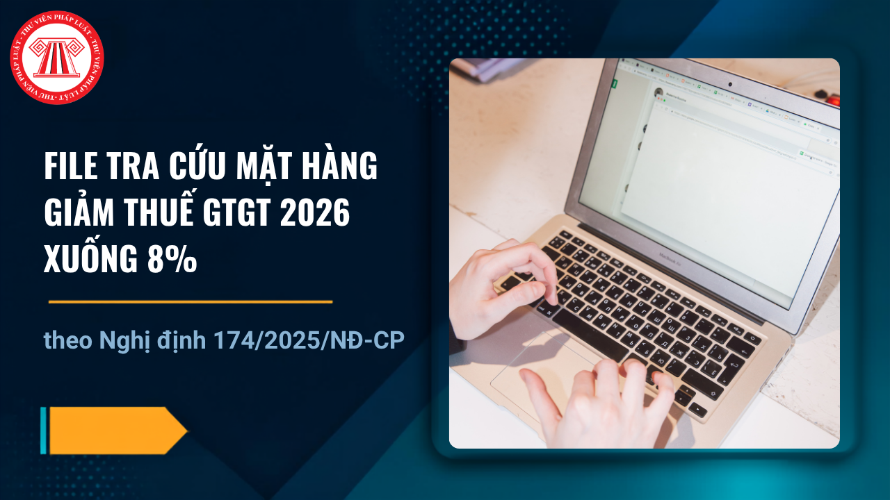 File tra cứu mặt hàng giảm thuế GTGT 2026 xuống 8% tháng 9? Phụ lục giảm thuế GTGT 8% theo Nghị định 174?