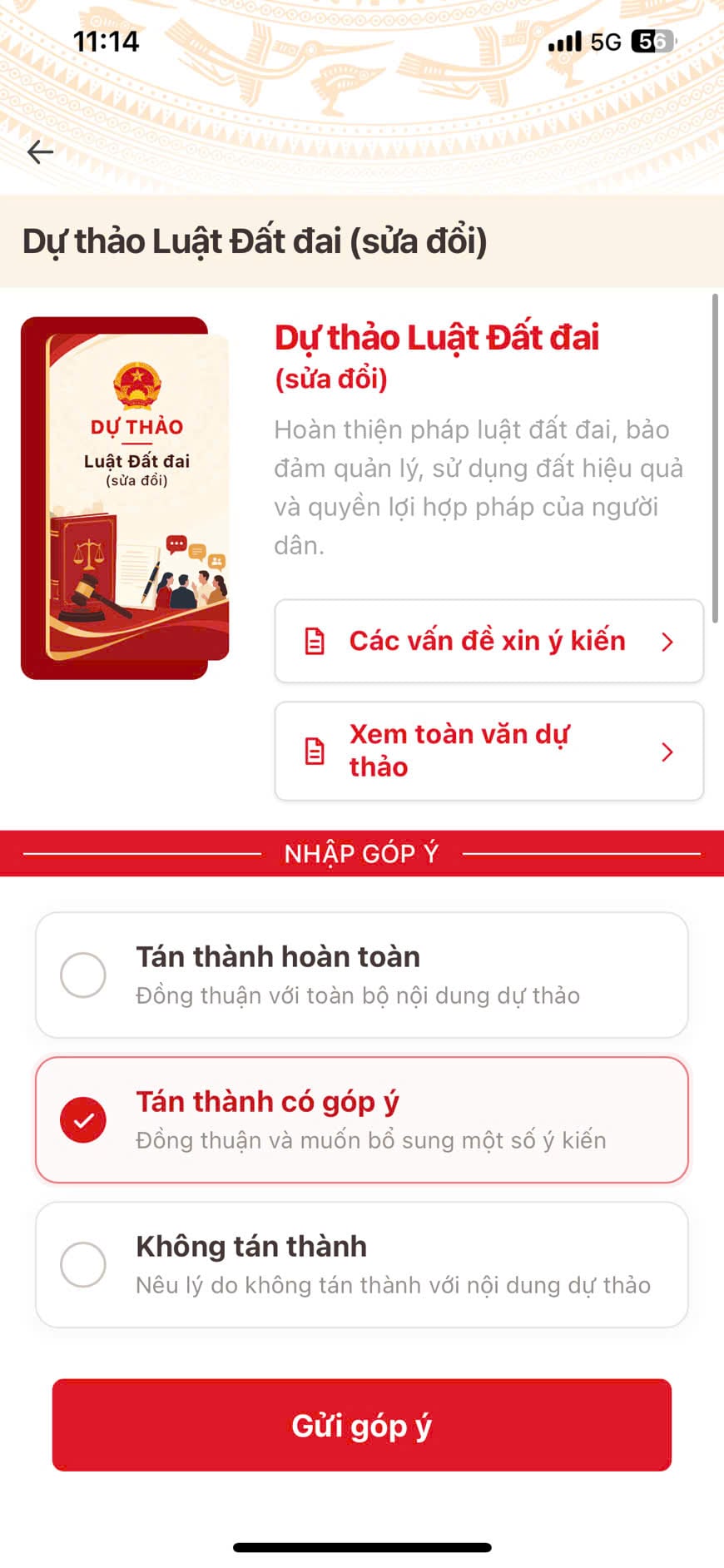 Hướng dẫn góp ý dự thảo Luật Đất đai sửa đổi 2026 trên VNeID chi tiết từng bước thế nào?