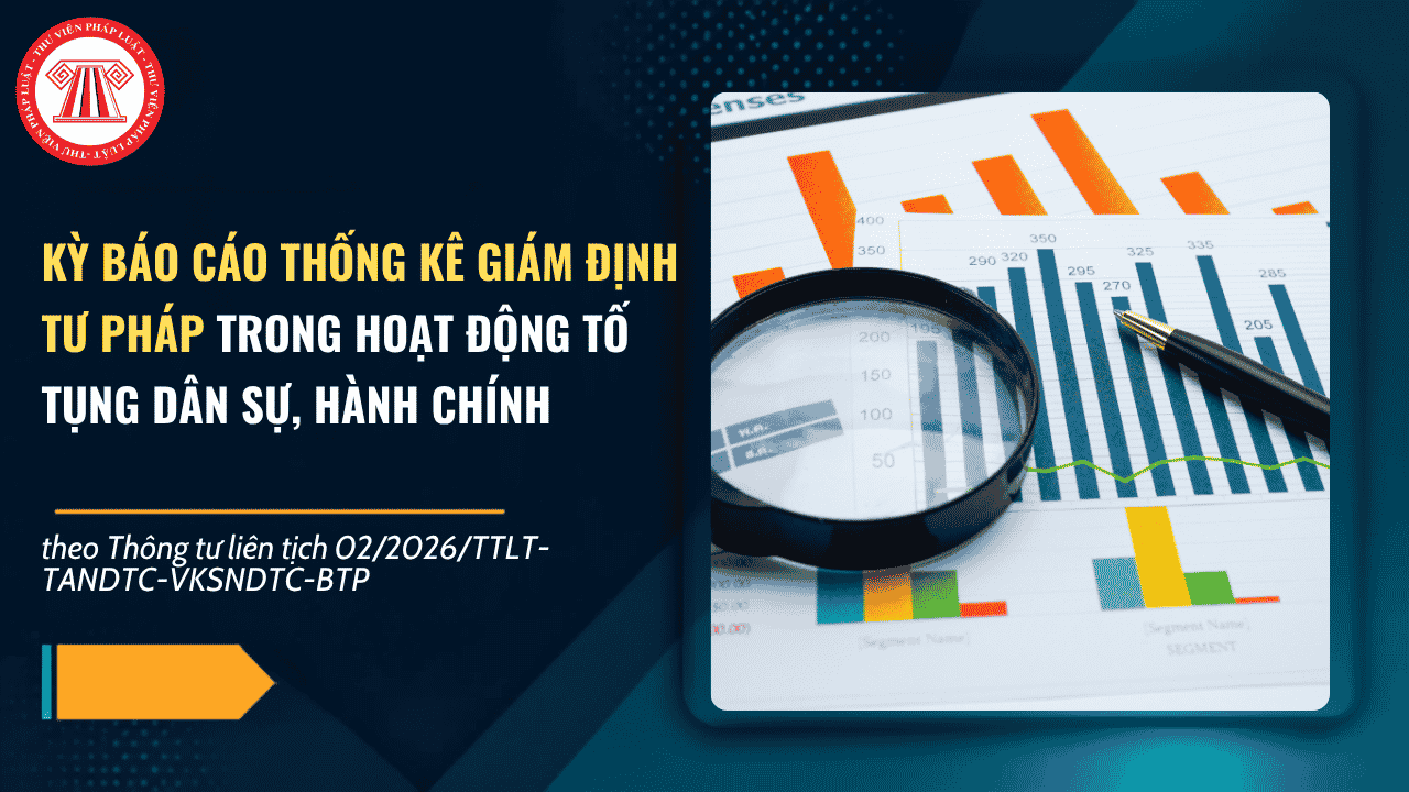 Kỳ báo cáo thống kê giám định tư pháp trong hoạt động tố tụng dân sự, hành chính theo Thông tư liên tịch 02/2026 là khi nào?
