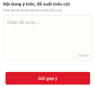 bấm "Gửi góp ý".