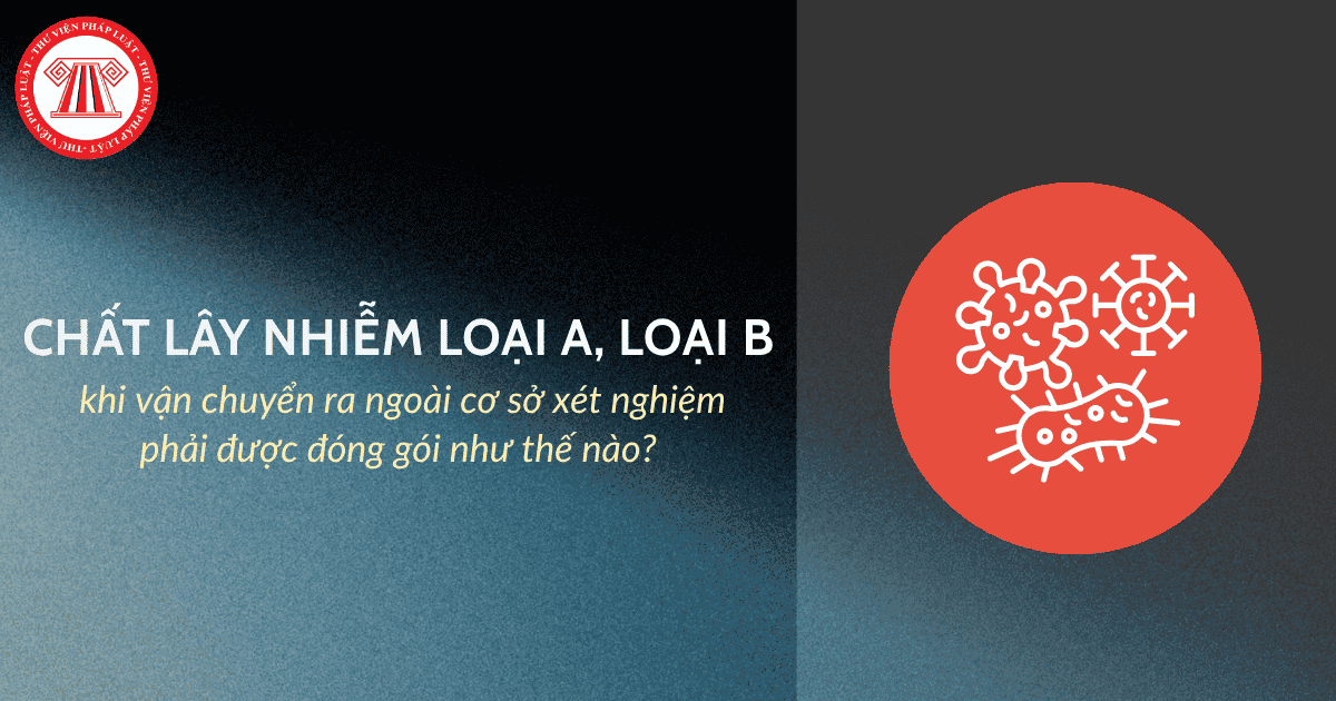 Chất lây nhiễm loại A và loại B khi vận chuyển ra ngoài cơ sở xét nghiệm phải được đóng gói như nào?