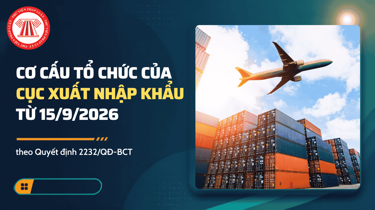 Quyết định 2232/QĐ-BCT: Cơ cấu tổ chức của Cục Xuất nhập khẩu từ 15/9/2026 được quy định thế nào?
