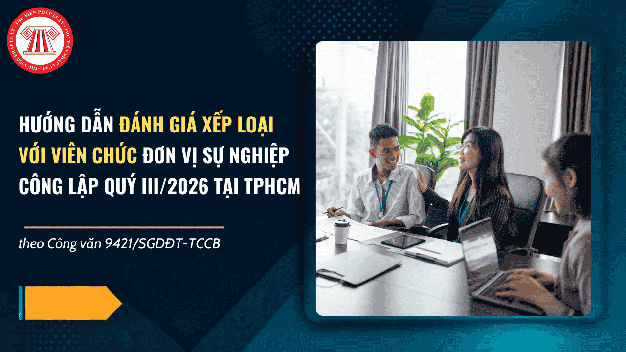 Công văn 9421 SGDĐT TCCB hướng dẫn đánh giá xếp loại viên chức đơn vị sự nghiệp công lập quý III/2026 tại TPHCM chi tiết thế nào?