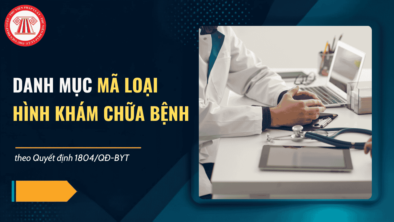 Danh mục mã loại hình khám chữa bệnh 2026 tại Phụ lục 1 Quyết định 1804 QĐ BYT chi tiết ra sao?