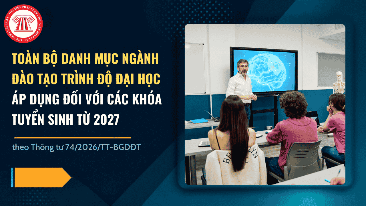 TOÀN BỘ Danh mục ngành đào tạo trình độ đại học tại Phụ lục I Thông tư 74 2026 TT BGDĐT chi tiết thế nào?