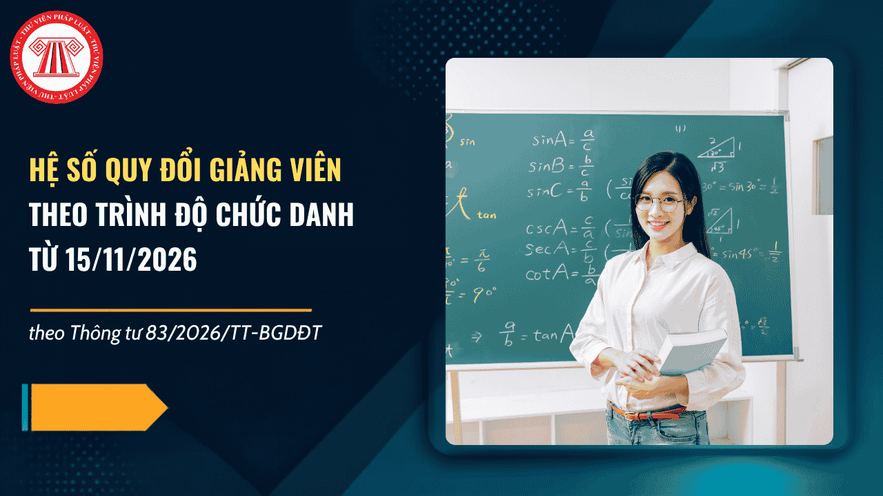 Thông tư 83 2026: Hệ số quy đổi giảng viên theo trình độ chức danh từ 15/11/2026 theo Chuẩn cơ sở giáo dục đại học ra sao?
