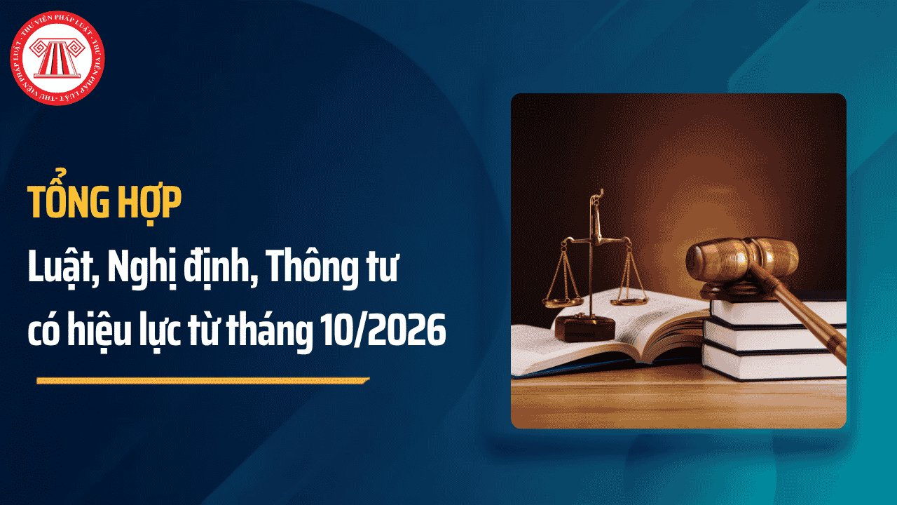 Văn bản pháp luật có hiệu lực tháng 10 năm 2026? Các Luật, Nghị định, Thông tư có hiệu lực từ tháng 10/2026?
