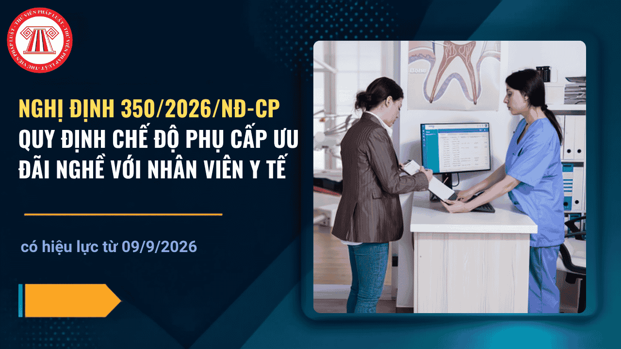 Nghị định 350/2026/NĐ-CP về chế độ phụ cấp ưu đãi nghề với nhân viên y tế