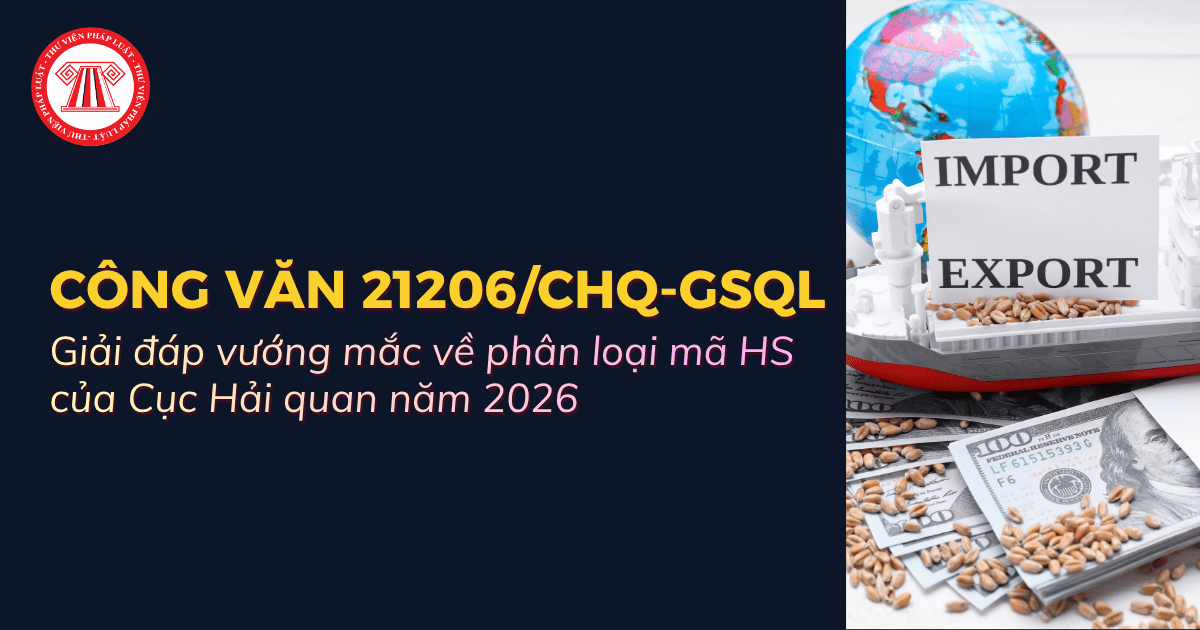 Công văn 21206/CHQ-GSQL 2026 giải đáp vướng mắc về phân loại mã HS của Cục Hải quan chi tiết ra sao?