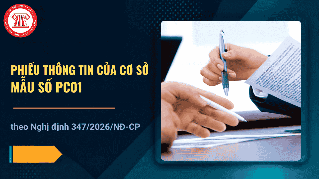 Phiếu thông tin của cơ sở mẫu số PC01