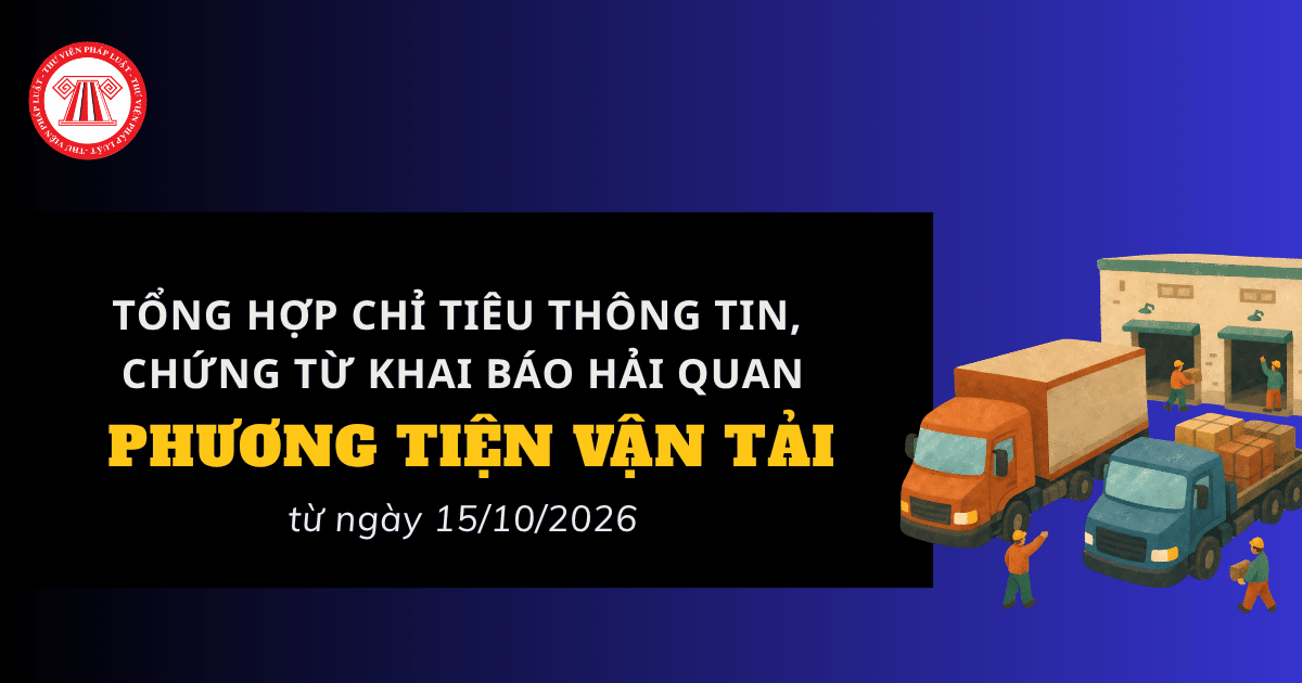 Tổng hợp chỉ tiêu thông tin, mẫu chứng từ khai báo hải quan với phương tiện vận tải từ ngày 15/10/2026 chi tiết thế nào?
