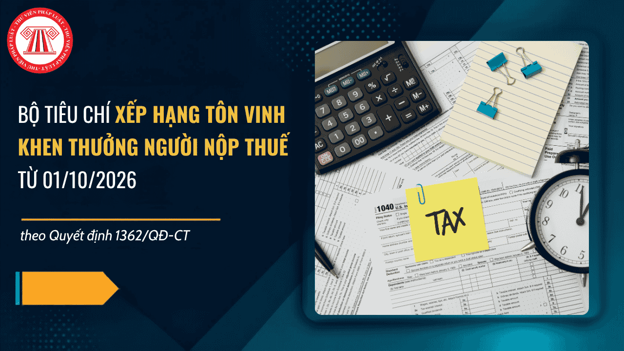 Quyết định 1362: Bộ tiêu chí xếp hạng tôn vinh khen thưởng Người nộp thuế từ 01/10/2026 chi tiết ra sao?