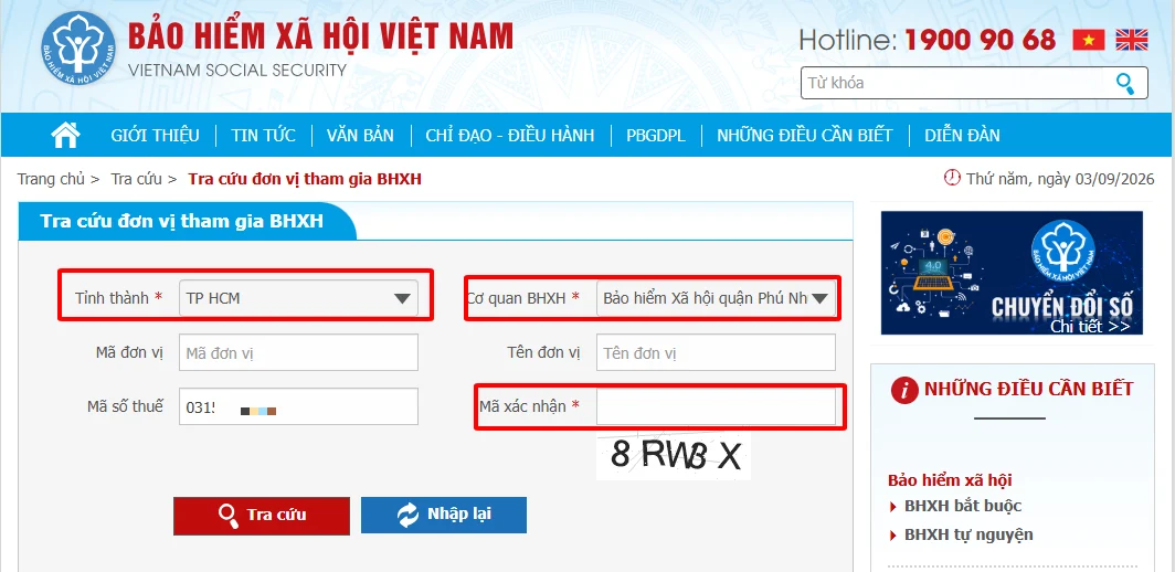 LINK TRA CỨU Mã đơn vị BHXH mới từ 01/9/2026