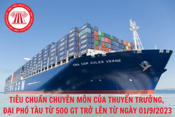 Tiêu chuẩn chuyên môn của thuyền trưởng, đại phó tàu từ 500 GT trở lên từ ngày 01/9/2023 quy định như thế nào?