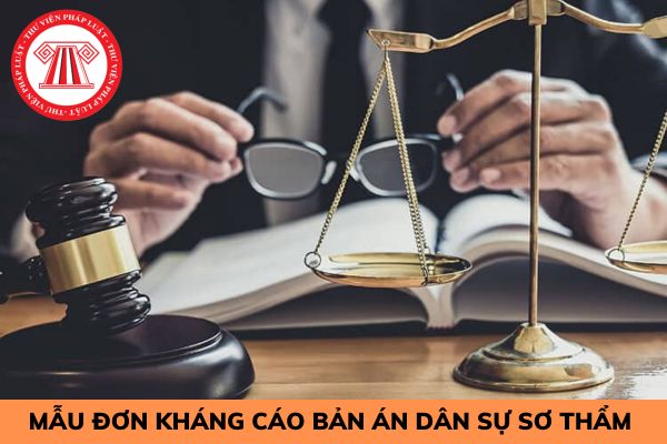 Mẫu đơn kháng cáo bản án dân sự sơ thẩm mới nhất 2023?