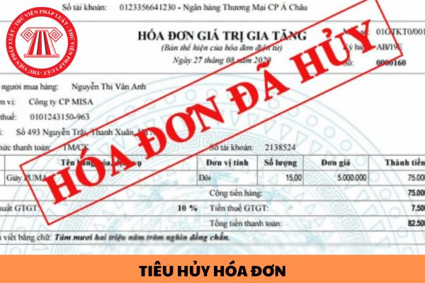 Việc tiêu hủy hóa đơn đặt in mua của cơ quan thuế của doanh nghiệp được thực hiện như thế nào?