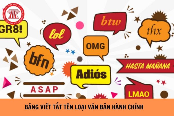 Bảng viết tắt tên loại văn bản hành chính theo Nghị định 30/2020/NĐ-CP? (Hình từ Internet).