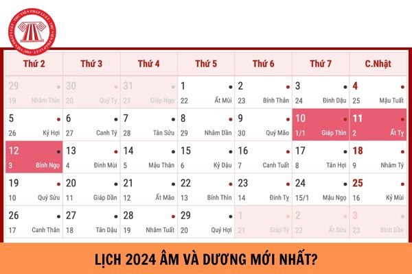 Lịch 2024 âm và dương mới nhất hiện nay? Lịch nghỉ Tết Dương lịch 2024 của học sinh như thế nào?