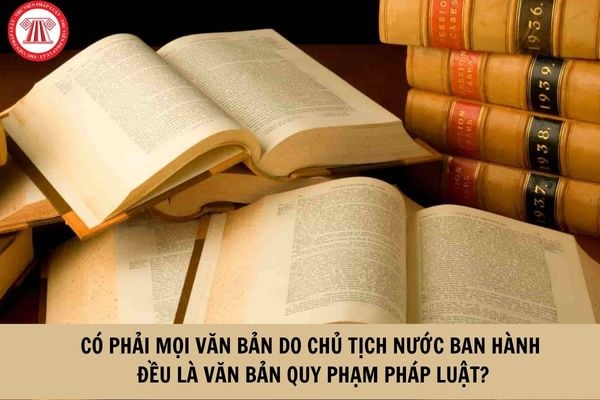 Có phải mọi văn bản do Chủ tịch nước ban hành đều là văn bản quy phạm pháp luật? (Hình từ Internet)