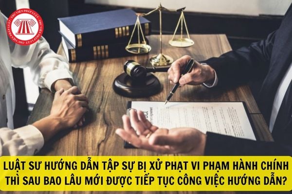 Luật sư hướng dẫn tập sự bị xử phạt vi phạm hành chính thì sau bao lâu mới được tiếp tục thực hiện việc hướng dẫn?