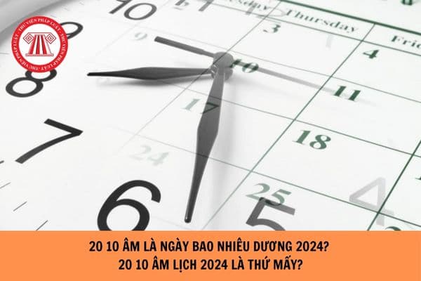 20 10 âm là ngày bao nhiêu dương 2024? 20 10 âm lịch 2024 là thứ mấy?