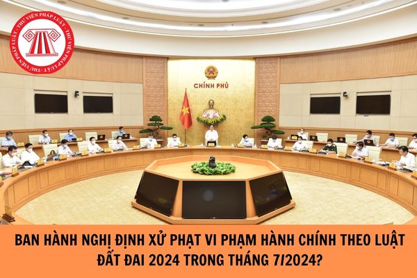 Ban hành Nghị định xử phạt vi phạm hành chính trong lĩnh vực đất đai theo Luật Đất đai 2024 trong tháng 7/2024?