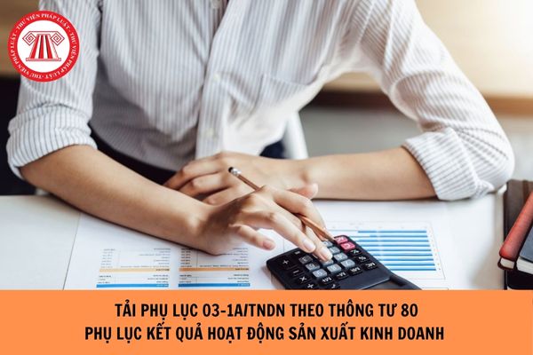 Tải mẫu Phụ lục 03-1A/TNDN theo Thông tư 80 - Phụ lục kết quả hoạt động sản xuất kinh doanh? 