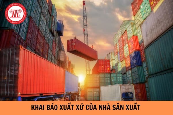 Mẫu bảng khai báo xuất xứ của nhà sản xuất hoặc nhà cung cấp nguyên liệu trong nước?