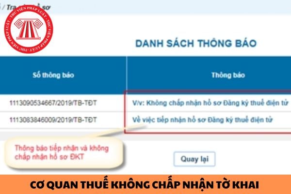 Cơ quan thuế không chấp nhận tờ khai thì doanh nghiệp có bị phạt chậm nộp tờ khai không?